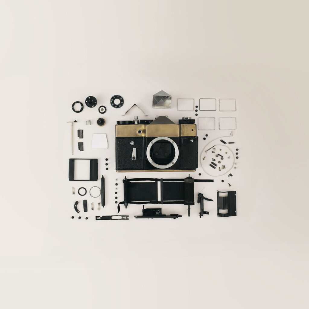 Dslr Camera Flat Lay